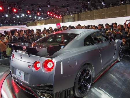 TOKYO, JAPAN - November 23, 2013  GT-R at the Booth of Nissan Motor The Tokyo Motor Show is a biennial auto show at the Tokyo Big Sight in Odaiba, Tokyo for cars, motorcycles and commercial vehicles  The Show is the biggest auto show in Asia, and a one ofのeditorial素材
