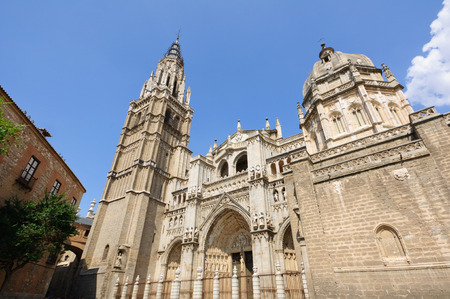 The Cathedral in the historic city of Toledo in Spainの写真素材