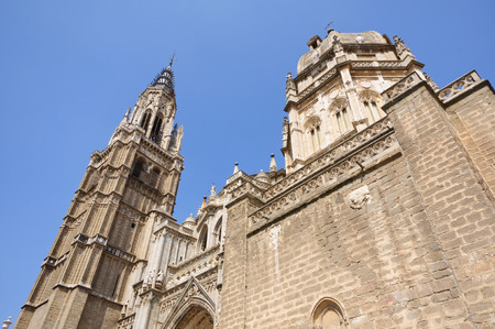 The Cathedral in the historic city of Toledo in Spainの写真素材