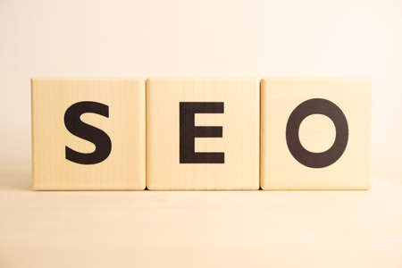 SEO wooden alphabet blockの写真素材