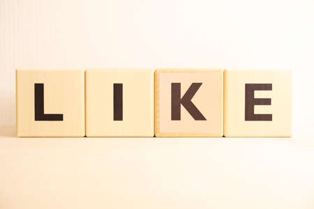 It is an image(text,word,alphabet) of "LIKE".の写真素材
