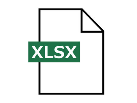 XLSx File Format Icon. XLSx extension symbol.のイラスト素材