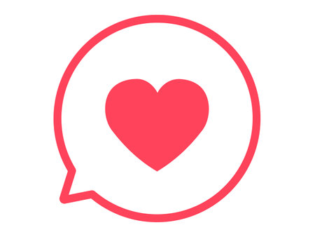 This is a like mark icon (image).Heart in speech bubble flat icon. Speech bubble vector illustration, glyph style pictogram, designed for web and app. Eps 10のイラスト素材