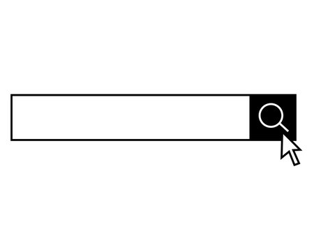Search bar with arrow and cursor. Vector illustration in flat style.のイラスト素材