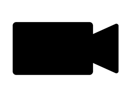 cinema camera icon over white background, silhouette style, vector illustrationのイラスト素材