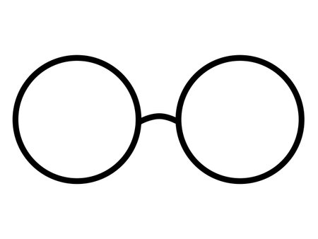 This is an illustration of round glasses. Outline illustration of eyeglasses vector icon for webのイラスト素材