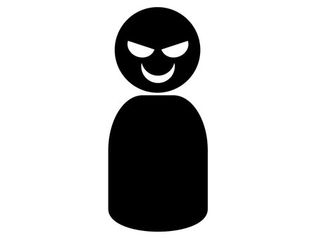This is a silhouette of a suspicious person (bad guy).Vector illustration.のイラスト素材