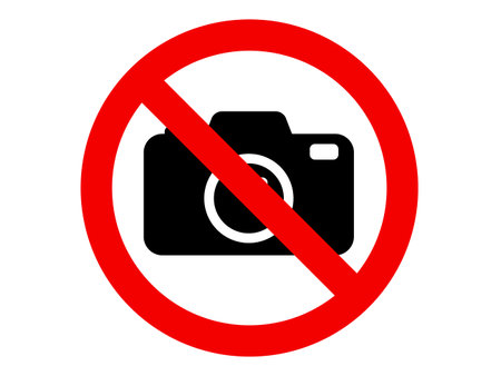 No photo camera sign on white background. Vector illustration. Eps 10.のイラスト素材