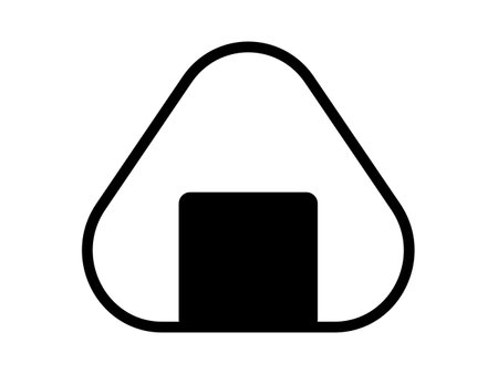 This is an onigiri icon (silhouette).のイラスト素材