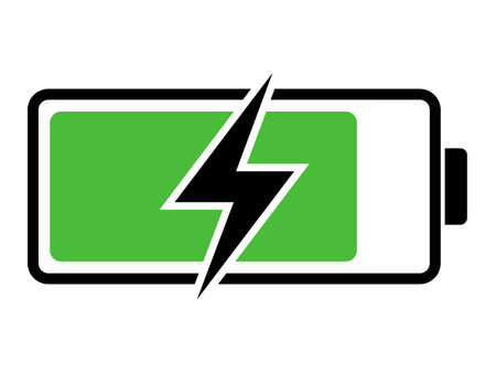 Battery charge icon. Flat illustration of battery charge icon for web designのイラスト素材