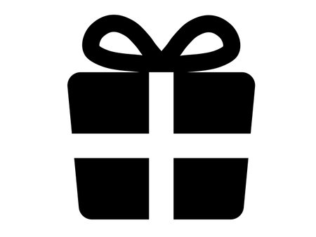 Gift box icon. Flat style black icon on white background.のイラスト素材