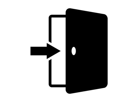 This is an illustration of the login icon (entering room mark). Vector illustration. Eps 10.のイラスト素材