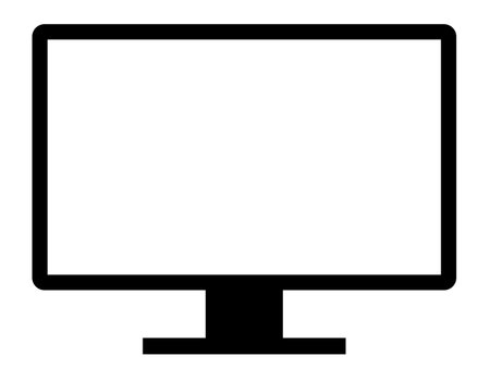 Computer Screen vector icon. Flat black symbol. Pictogram is isolated on a white background. Designed for web and software interfaces.のイラスト素材