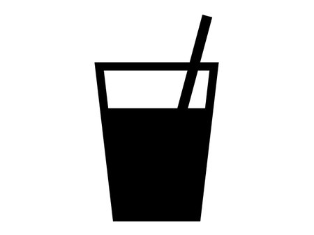 Glass of juice with straw icon. Simple illustration of glass of juice with straw icon for webのイラスト素材