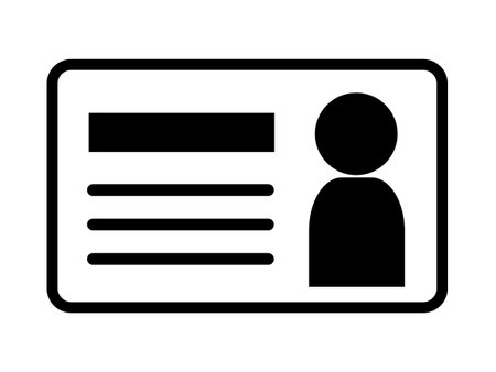 Identification card icon vector male person profile avatar symbol for business in a flat color glyph pictogram illustrationのイラスト素材
