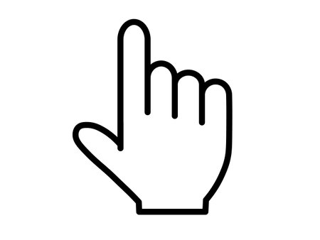 hand cursor icon over white background, half line half color style, vector illustrationのイラスト素材