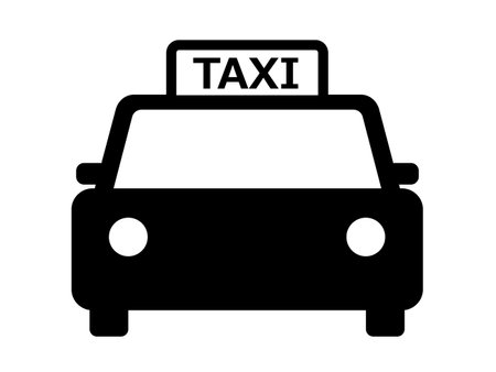 Taxi icon in trendy flat style isolated on white background. Taxi symbol for your web site design, app, UI.のイラスト素材