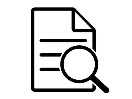 document and magnifying glass icon over white background, line style, vector illustrationのイラスト素材