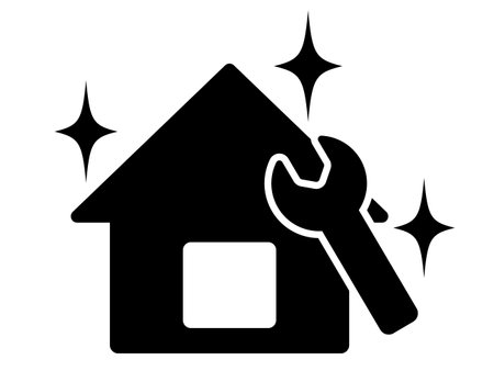 Home repair icon. Simple illustration of home repair vector icon for web design isolated on white backgroundのイラスト素材