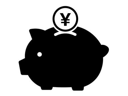 Piggy bank icon. Pictogram is isolated on a white background.のイラスト素材