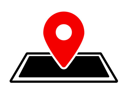 This is an illustration of a map and map pin icon.のイラスト素材
