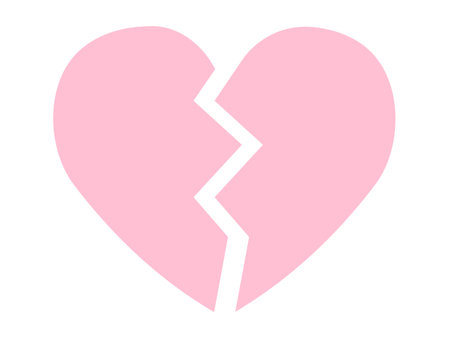 This is an icon illustration of a pink broken heart (broken heart).のイラスト素材