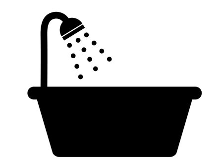 This is a bath icon (silhouette) illustration.のイラスト素材
