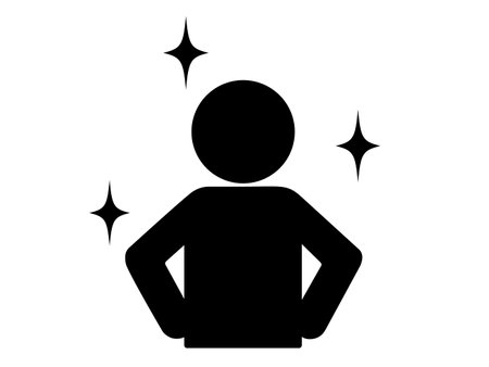 This is an illustration of a silhouette icon of a confident person (successful person).のイラスト素材