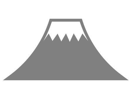This is an illustration of the icon (silhouette) of Mt. Fuji.のイラスト素材
