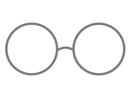 This is an illustration of a round glasses icon.のイラスト素材