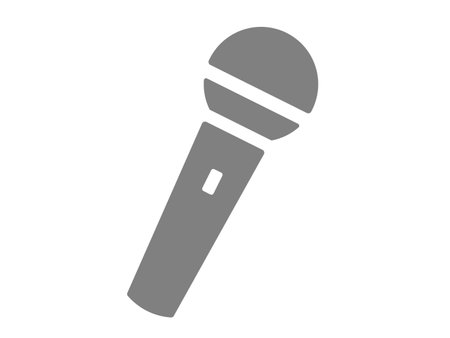 This is an illustration of a microphone silhouette icon.のイラスト素材