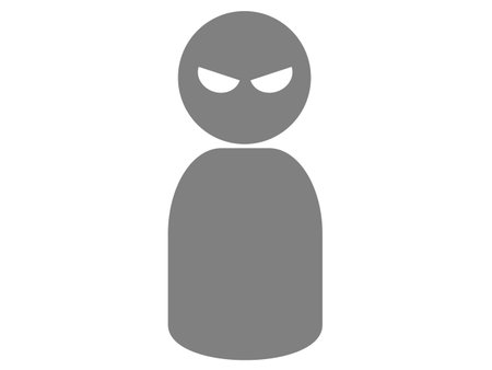 This is an illustration of a silhouette icon of a suspicious person.のイラスト素材