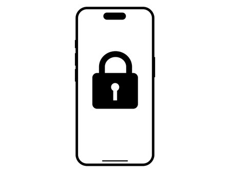 This is an illustration of a smartphone security icon.のイラスト素材