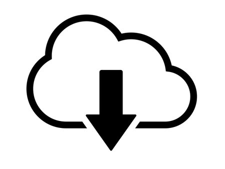 An illustration of a cloud download icon.のイラスト素材