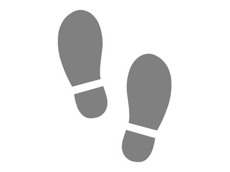 Shoe footprint silhouette icon illustration.のイラスト素材
