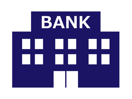 Illustration of a bank silhouette icon.のイラスト素材