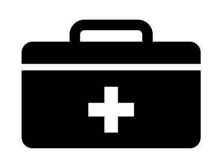 This is an illustration of a first aid box icon (medicine box mark).のイラスト素材