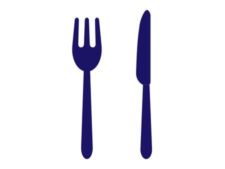 Knife and fork icon (cutlery) illustration.のイラスト素材