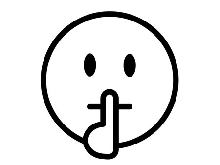 An illustration of a secret icon (quiet face).のイラスト素材