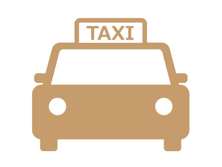 This is an illustration of a taxi icon (TAXI silhouette).のイラスト素材
