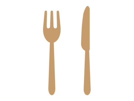 Cutlery icon (knife and fork) illustration.のイラスト素材