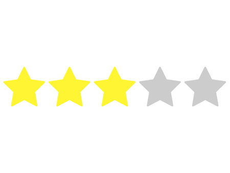 This is an illustration of a 3-star rating (review).のイラスト素材