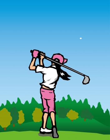 Golf scenery のイラスト素材