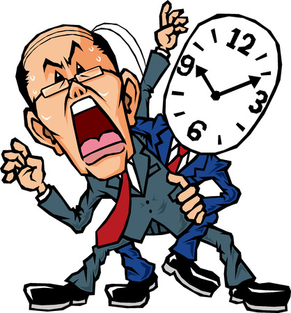 Salaryman father to be pressed for timeのイラスト素材