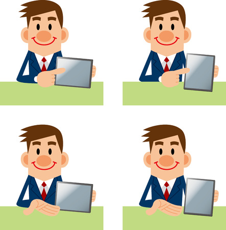 Men described in tabletのイラスト素材