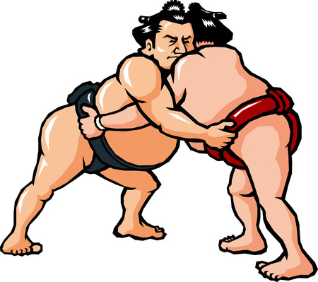 Sumo effortsのイラスト素材