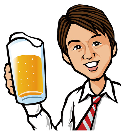 Beer and businessmanのイラスト素材