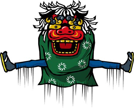 Jumping lion danceのイラスト素材