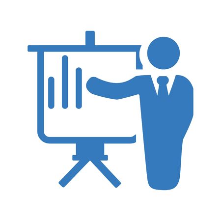 Beautiful design and fully editable Business Presentation Icon for commercial, print media, web or any type of design projects.のイラスト素材