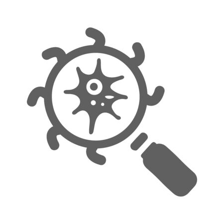 Beautiful, meticulously designed Find virus icon, search bacteria, danger detection. Well organized and fully editable Vector icon for vector stock and many other purposes.のイラスト素材